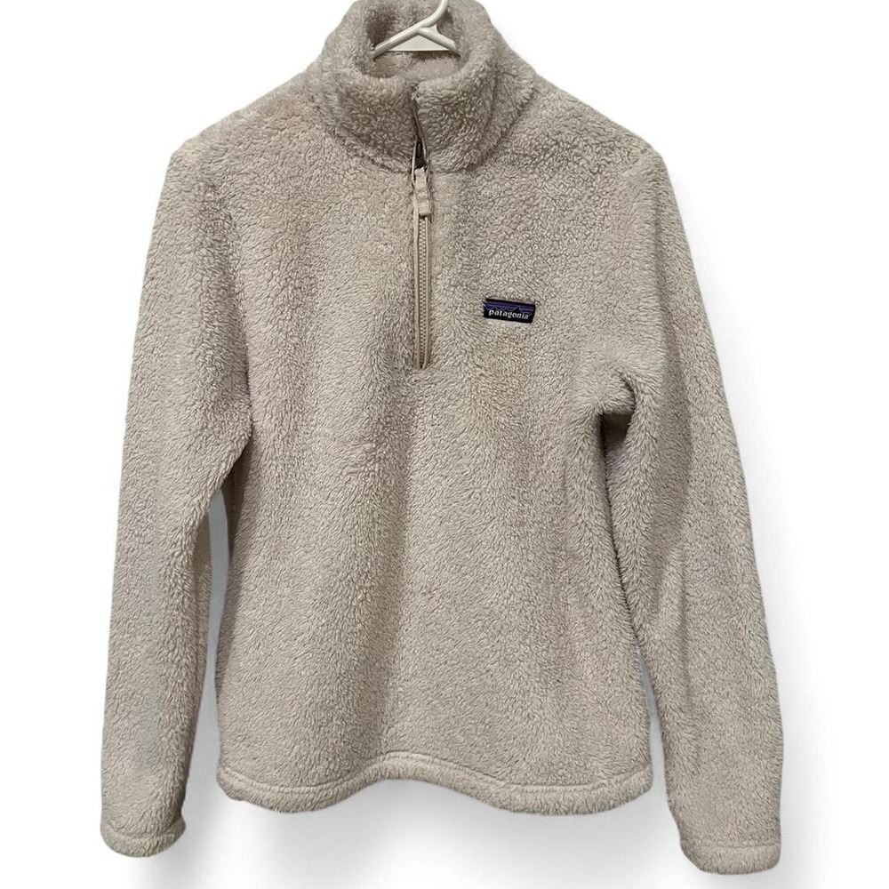 Patagonia Womens Los Gatos 1/4 zip Pullover size medium beige cream soft